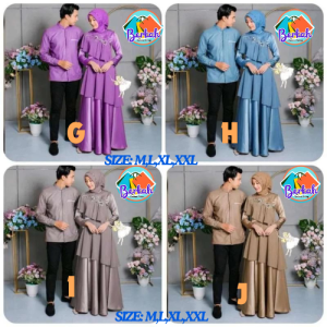 BAJU GAMIS KEMEJA MODERN ISLAMI COUPLE PRIA & WANITA LENGAN PANJANG
