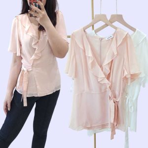 WRAP RUFFLE BLOUSE ATASAN