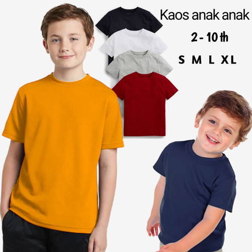 KAOS POLOS ANAK UMUR 2-10 TH