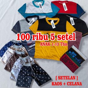 Paket Baju NEVADA Setelan Anak Laki-Laki Perempuan