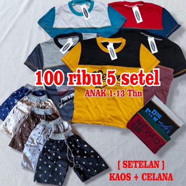 Paket Baju NEVADA Setelan Anak Laki-Laki Perempuan